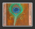 Peacock Feather on Rust - Acrylic